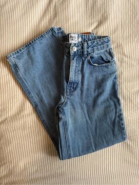 Princess Polly Light Blue Wide-Leg / Straight Jeans